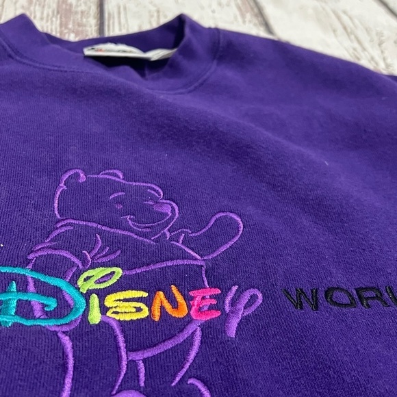 Vintage 90s Disney Land Winnie the Pooh Disney Purple 1990s Sweatshirt - Picture 2 of 5